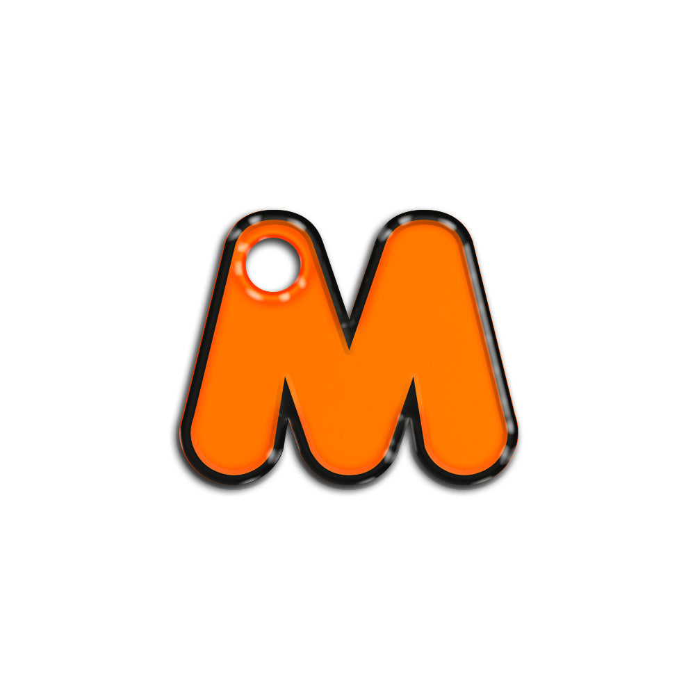 M Harfi Rounded Turuncu Neon | İsimlik