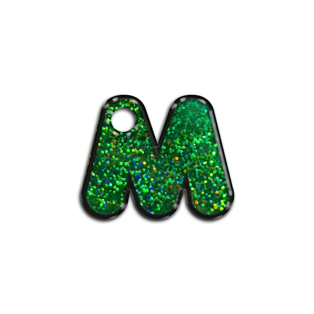 M Harfi Rounded Yeşil Holo | İsimlik