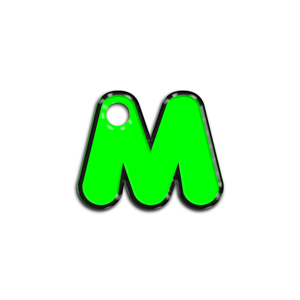 M Harfi Rounded Yeşil Neon | İsimlik