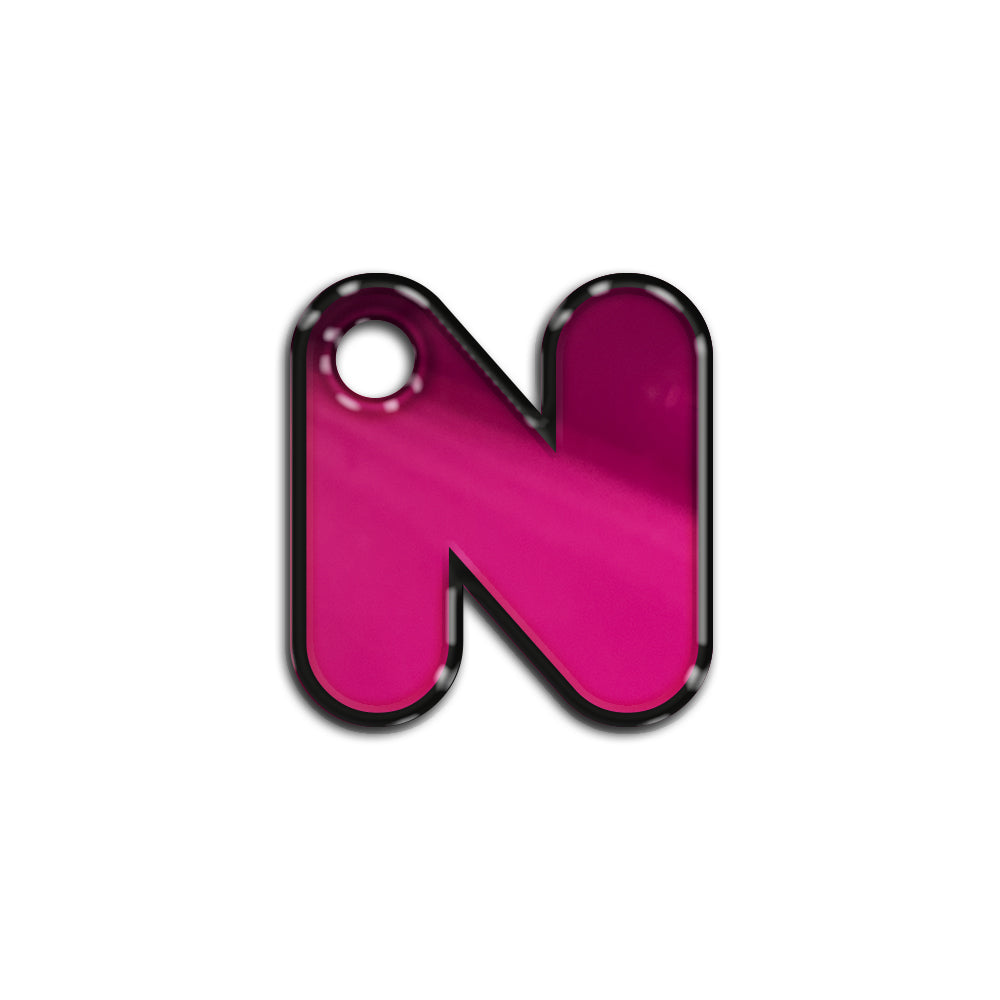 N Harfi Rounded Fuşya Metalik | İsimlik