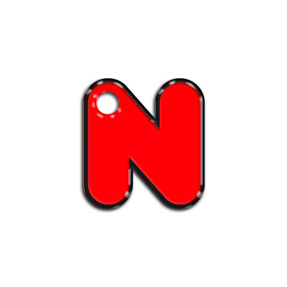 N Harfi Rounded Red Neon | İsimlik