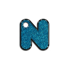 N Harfi Rounded Mavi Glitter | İsimlik