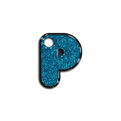 P Harfi Rounded Mavi Glitter | İsimlik