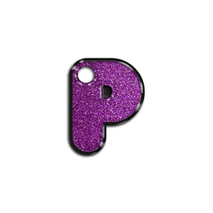 P Harfi Rounded Mor Glitter | İsimlik