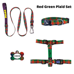 Red Green Plaid | Tasma ve Künye Seti