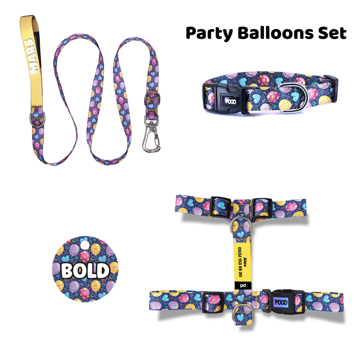 Party Balloons | Tasma ve Künye Seti