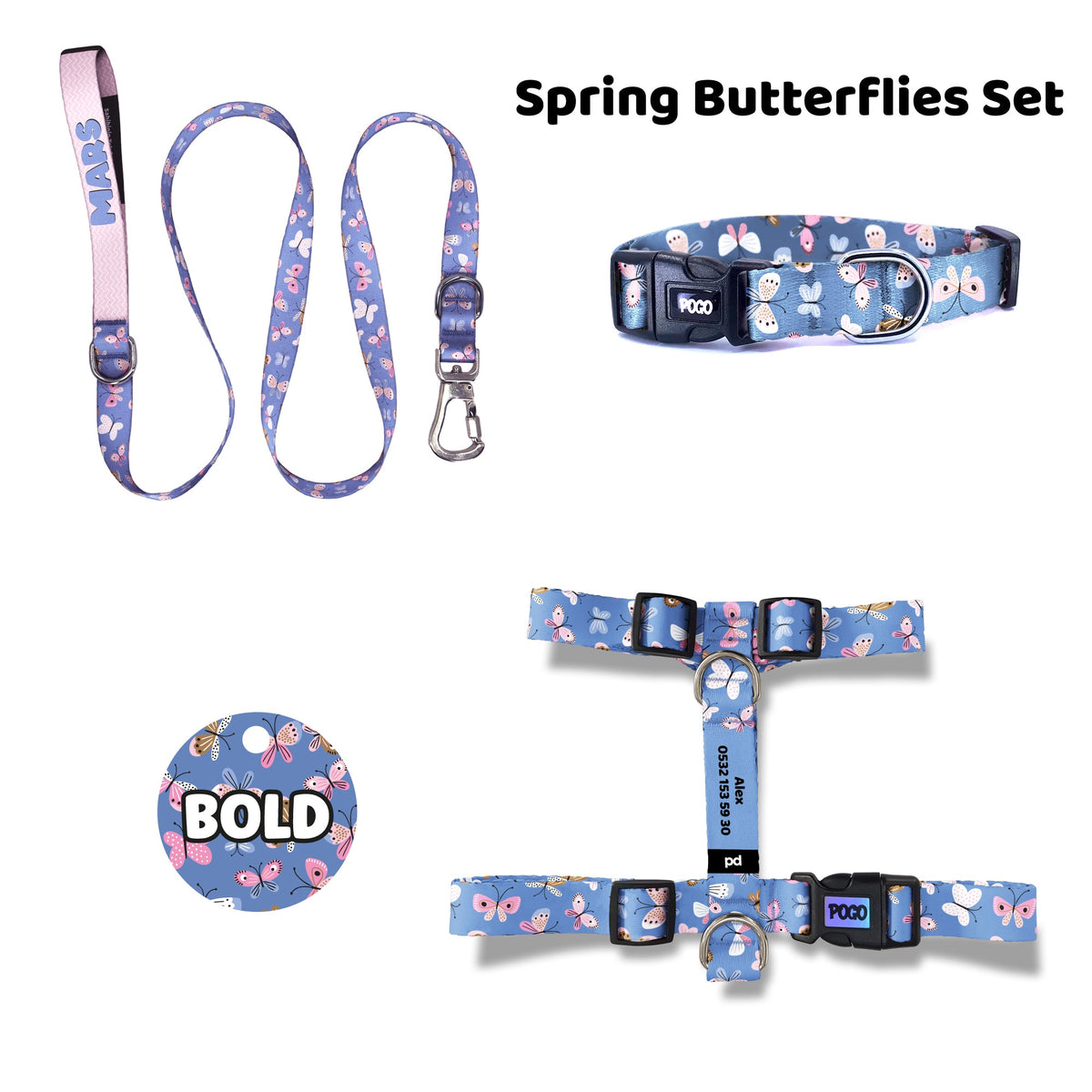 Spring Butterflies | Tasma ve Künye Seti