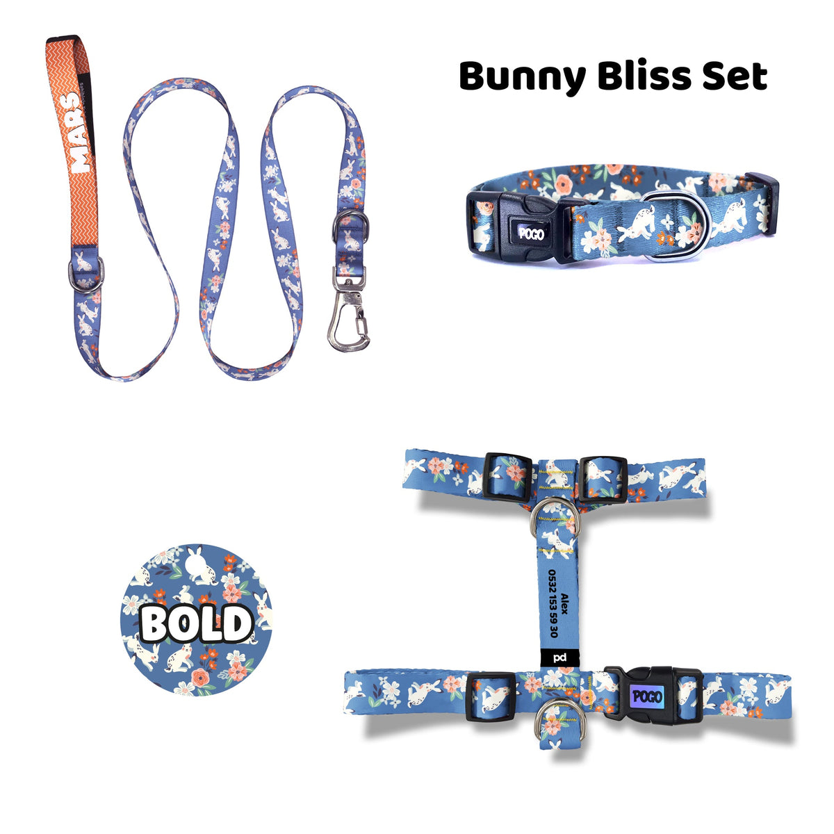 Bunny Bliss | Tasma ve Künye Seti