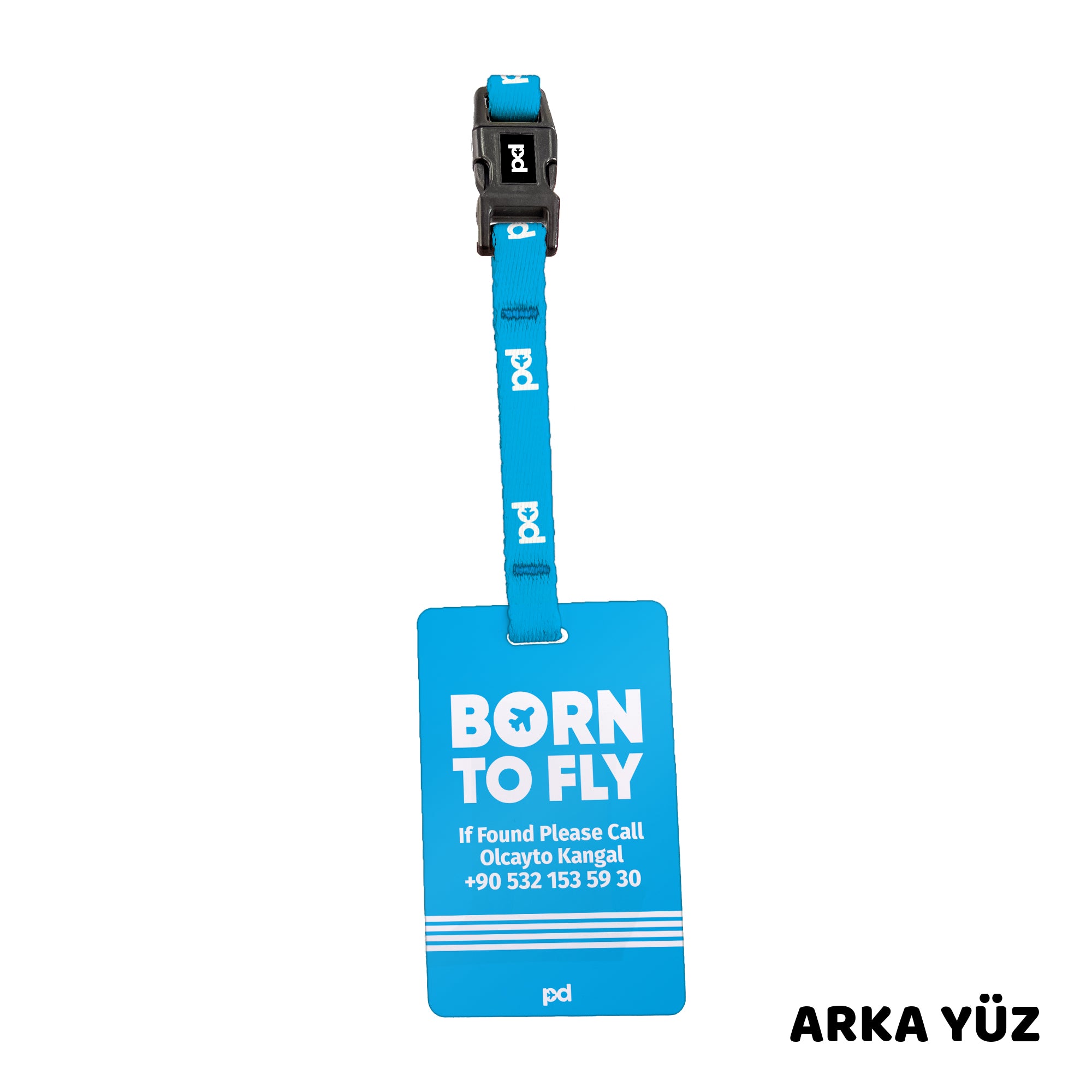 Born To Fly Mavi | PD Fly Bavul Etiketi