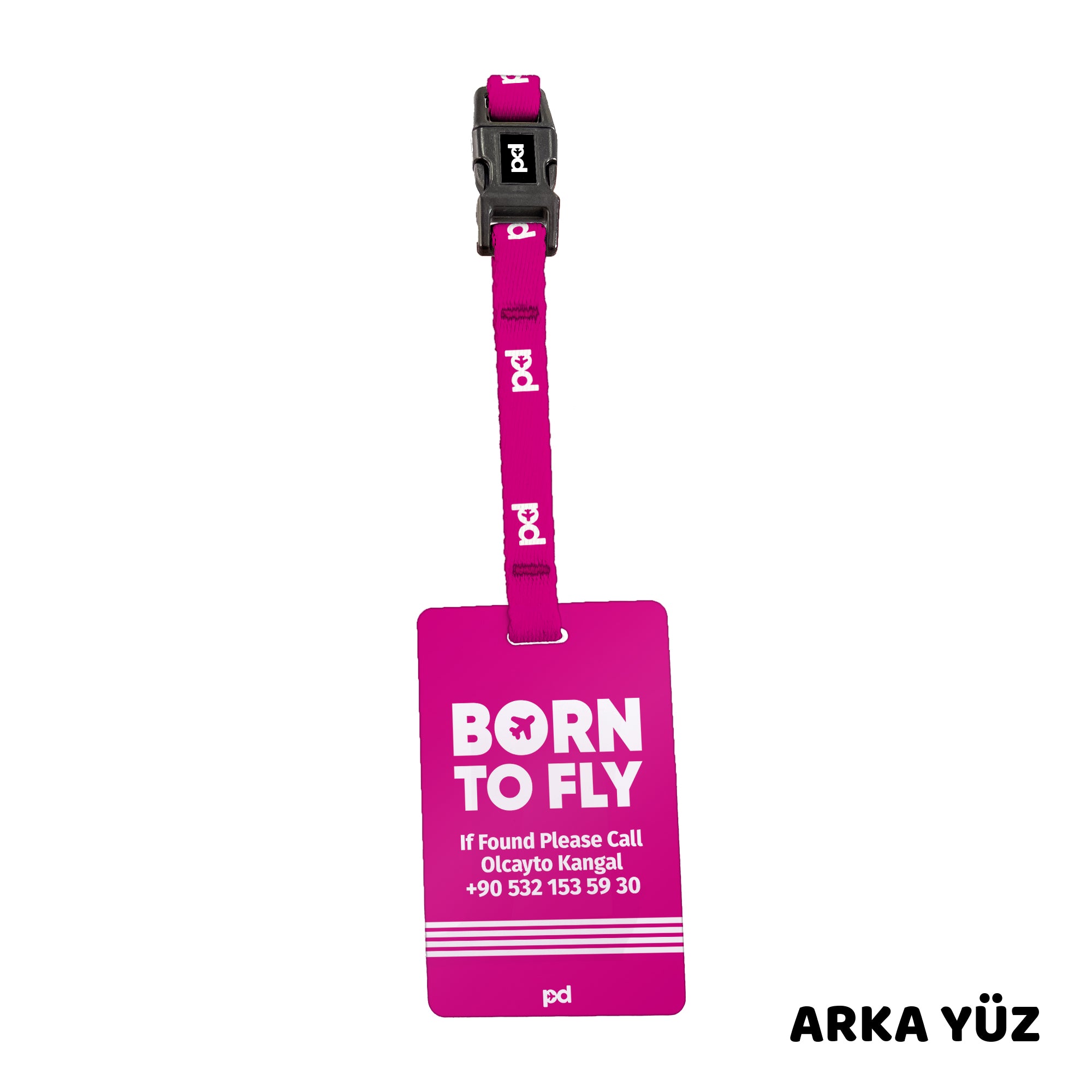 Born To Fly Pembe | PD Fly Bavul Etiketi
