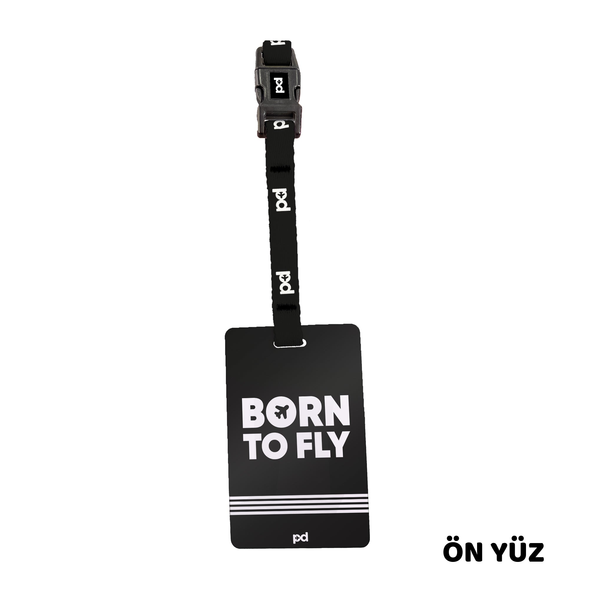 Born To Fly Siyah | PD Fly Bavul Etiketi - Evcil hayvanlar için mükemmel bir ürün.