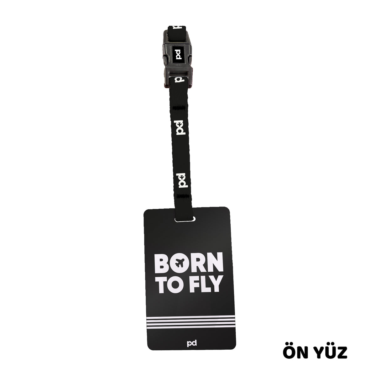Born To Fly Siyah | PD Fly Bavul Etiketi