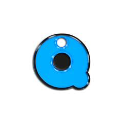 Q Harfi Rounded Mavi Neon | İsimlik