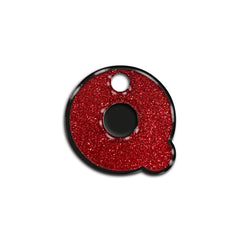 Q Harfi Rounded Red Glitter | İsimlik