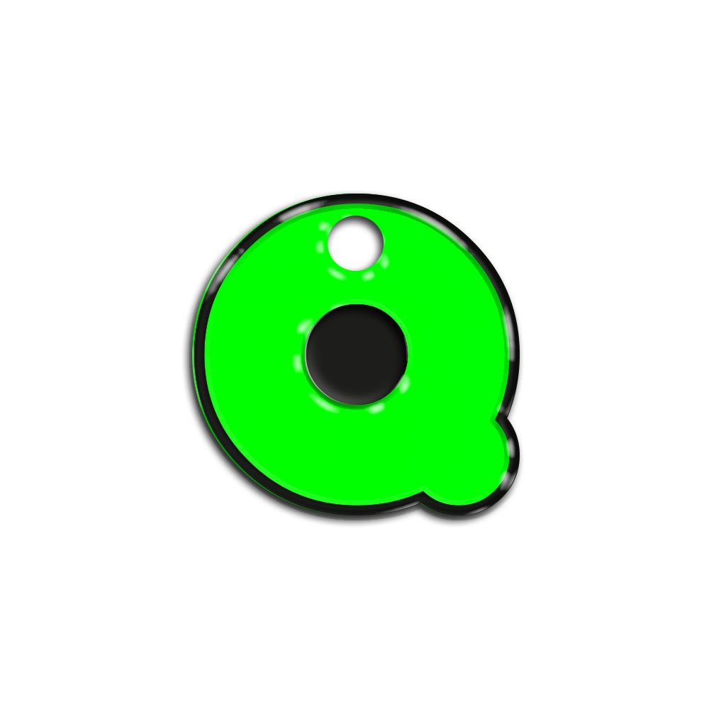 Q Harfi Rounded Yeşil Neon | İsimlik
