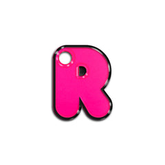 R Harfi Rounded Pembe Neon | İsimlik