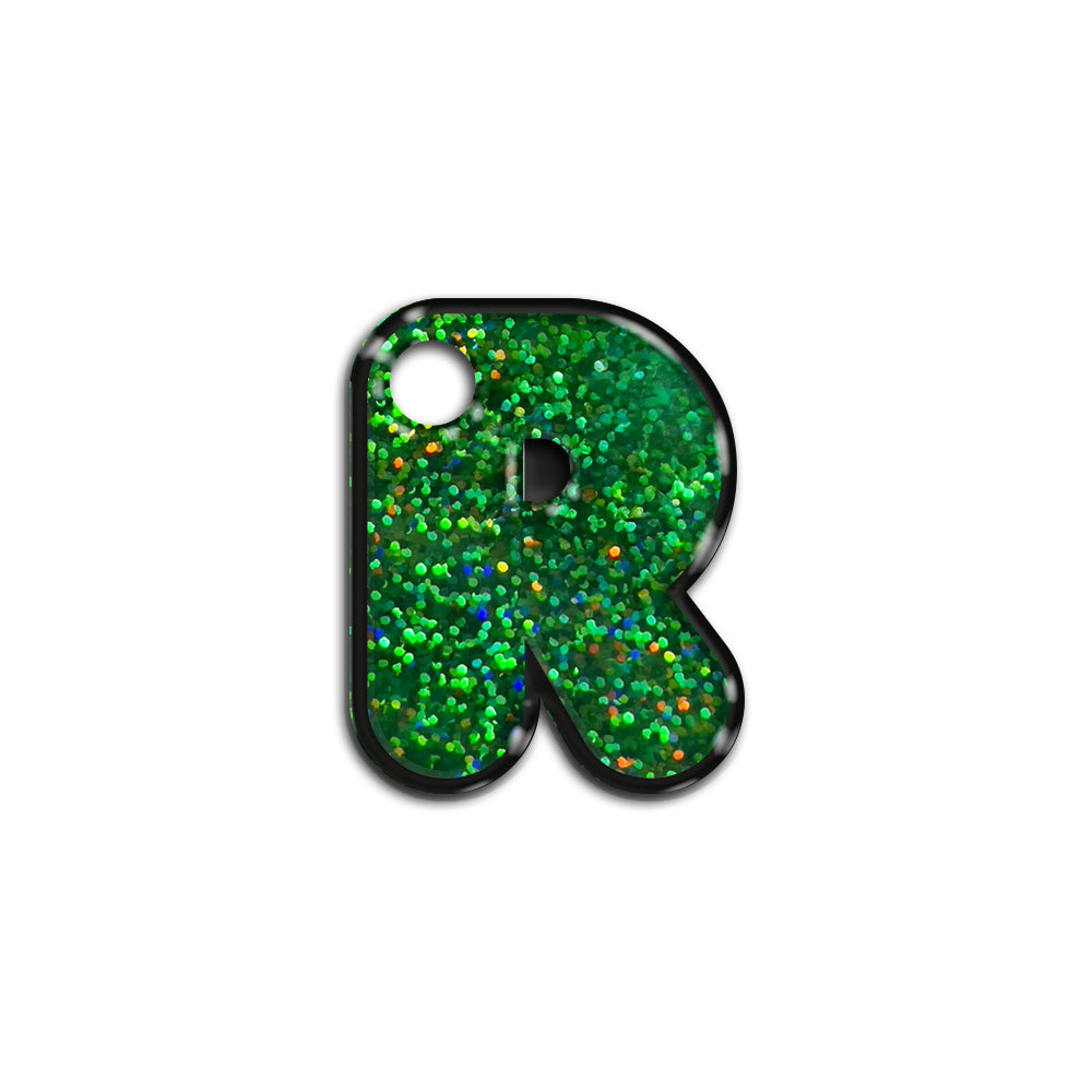 R Harfi Rounded Yeşil Holo | İsimlik