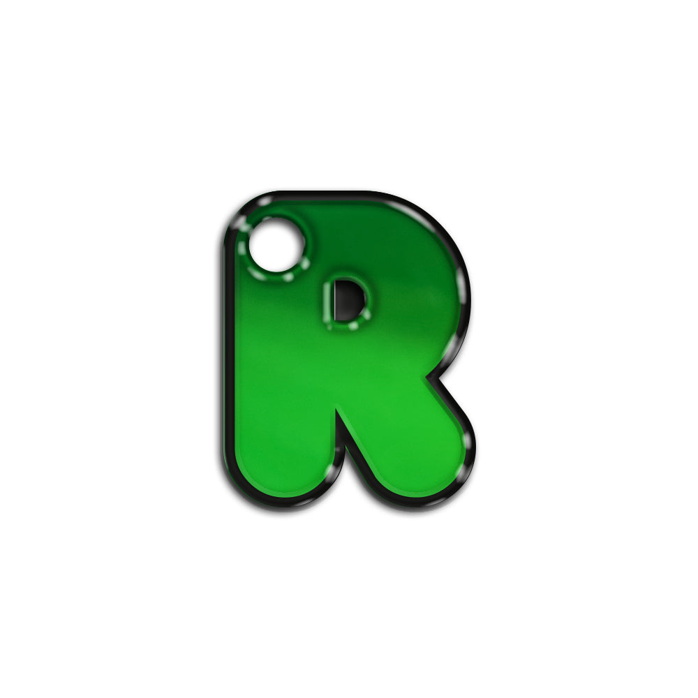 R Harfi Rounded Yeşil Metalik | İsimlik