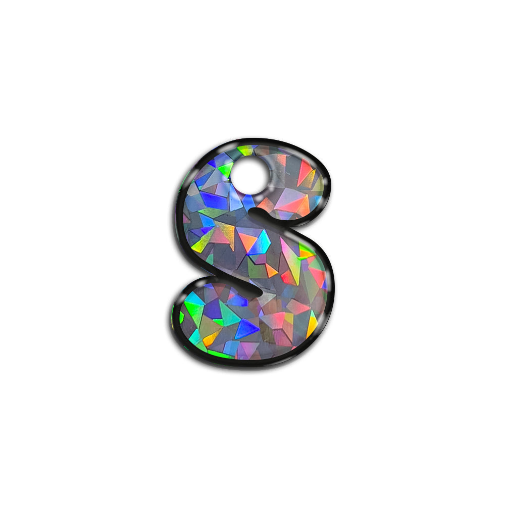 S Harfi Rounded Gri Holo | İsimlik