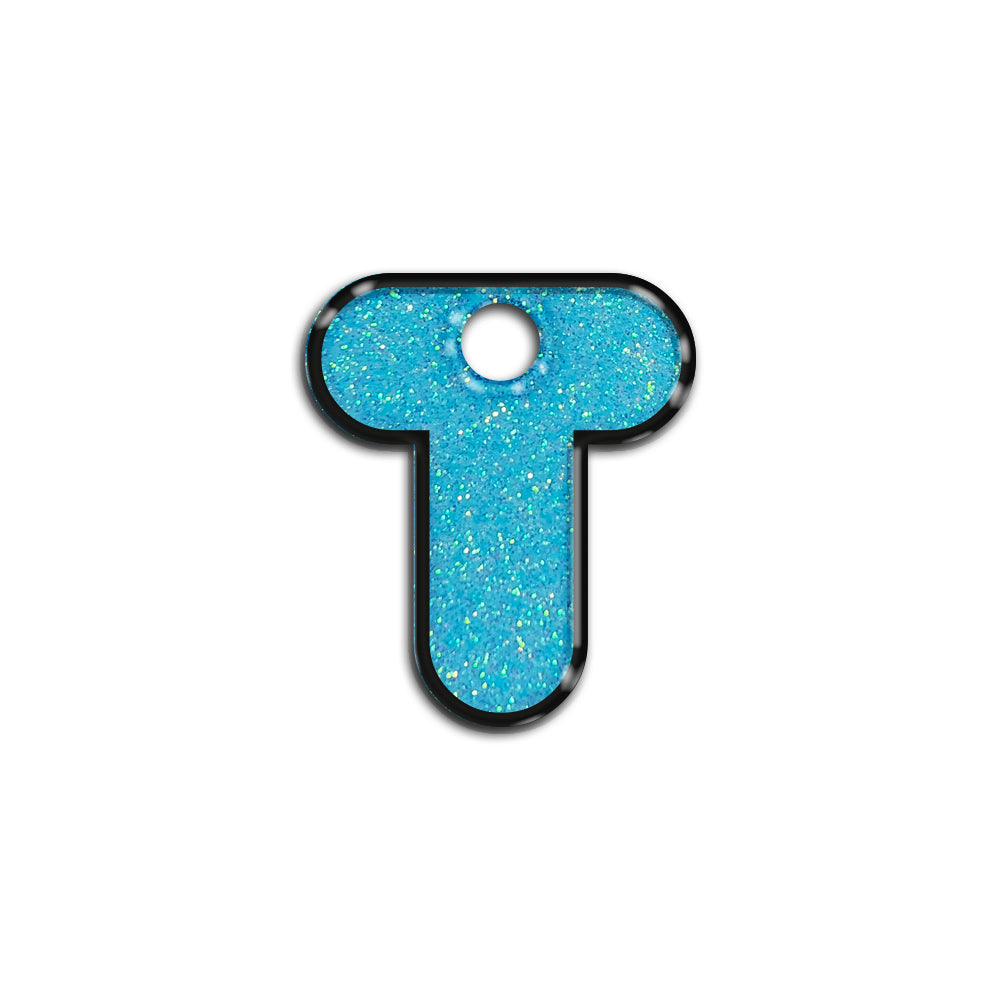T Harfi Rounded Açık Mavi Glitter | İsimlik