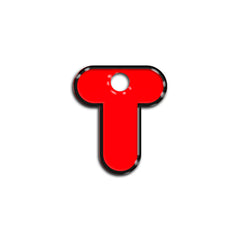 T Harfi Rounded Red Neon | İsimlik