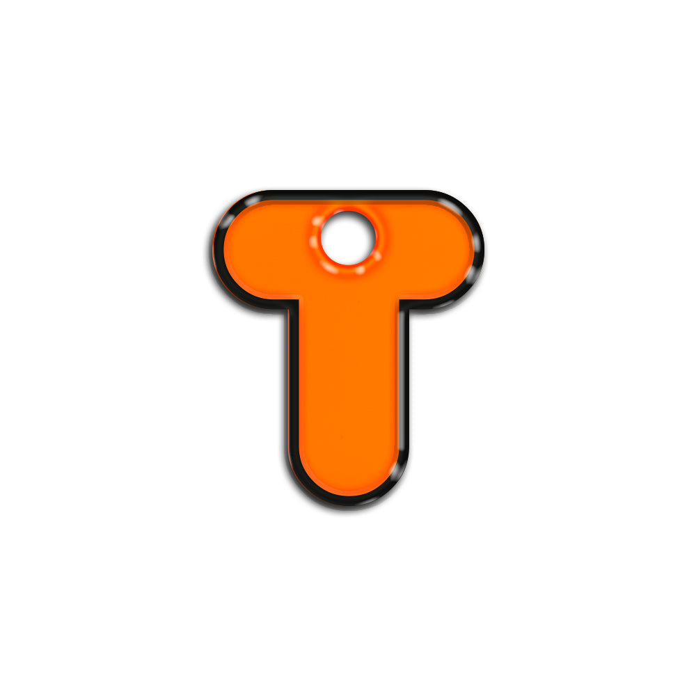 T Harfi Rounded Turuncu Neon | İsimlik