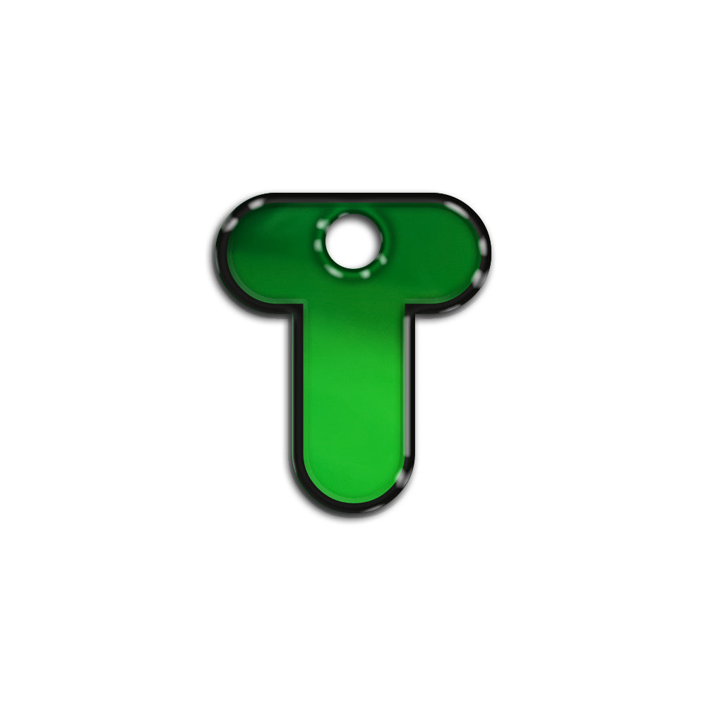 T Harfi Rounded Yeşil Metalik | İsimlik