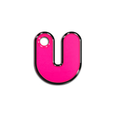 U Harfi Rounded Pembe Neon | İsimlik