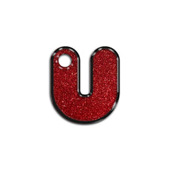 U Harfi Rounded Red Glitter | İsimlik