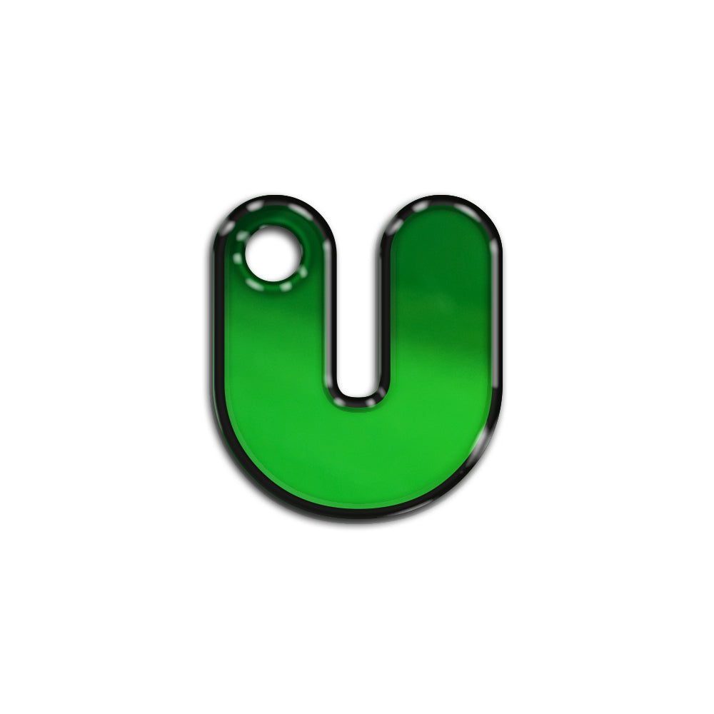 U Harfi Rounded Yeşil Metalik | İsimlik