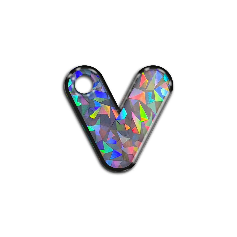 V Harfi Rounded Gri Holo | İsimlik