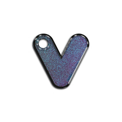 V Harfi Rounded Opal Mavi Glitter | İsimlik