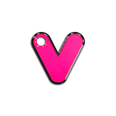 V Harfi Rounded Pembe Neon | İsimlik