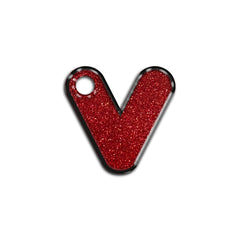 V Harfi Rounded Red Holo | İsimlik