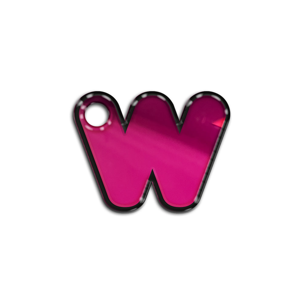 W Harfi Rounded Fuşya Metalik | İsimlik