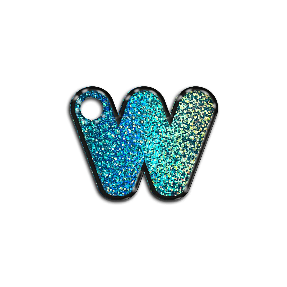 W Harfi Rounded Mavi Holo | İsimlik
