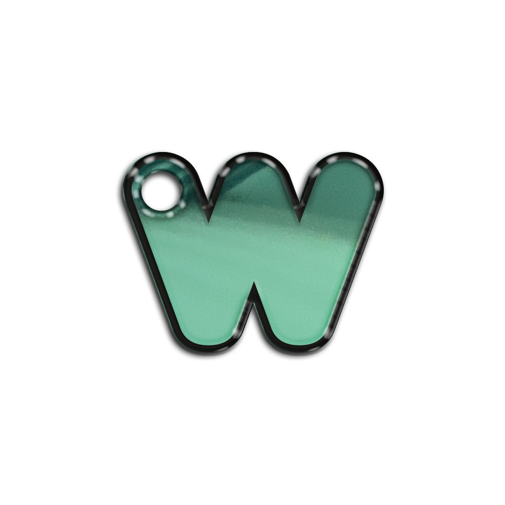 W Harfi Rounded Su Yeşil Metalik | İsimlik