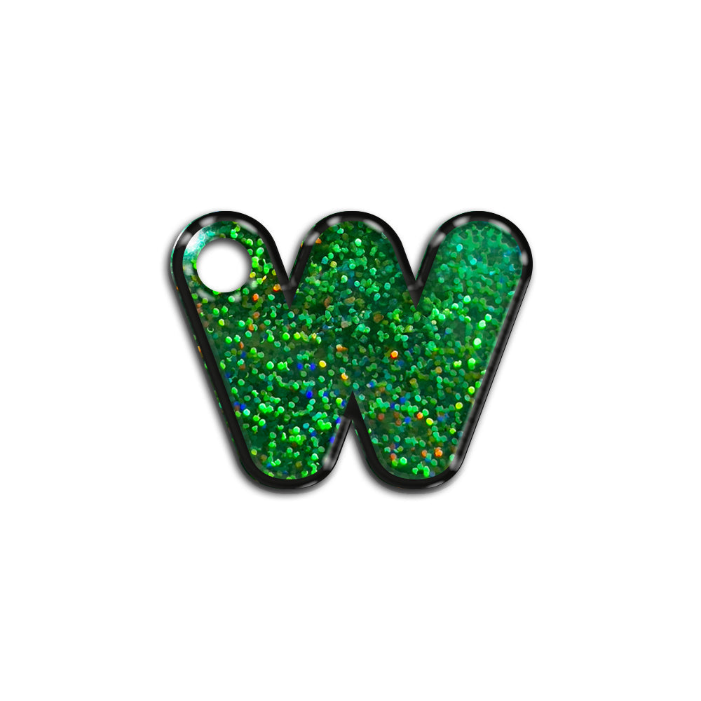 W Harfi Rounded Yeşil Holo | İsimlik