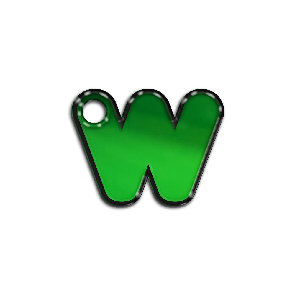 W Harfi Rounded Yeşil Metalik | İsimlik