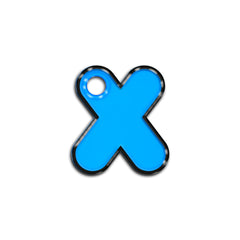 X Harfi Rounded Mavi Neon | İsimlik