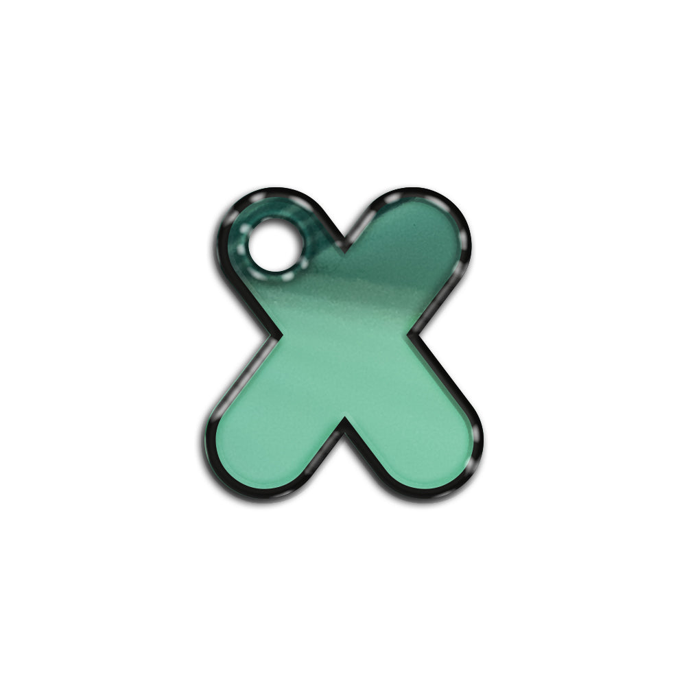 X Harfi Rounded Su Yeşil Metalik | İsimlik