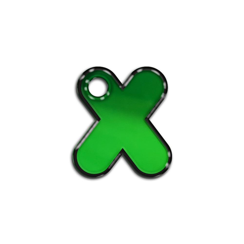 X Harfi Rounded Yeşil Metalik | İsimlik