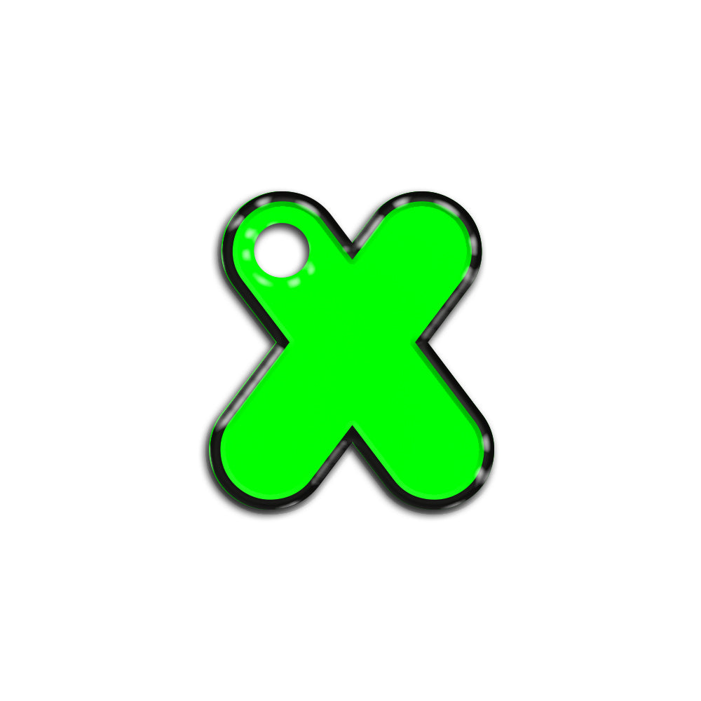 X Harfi Rounded Yeşil Neon | İsimlik