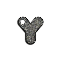 Y Harfi Rounded Gri Glitter | İsimlik