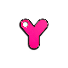 Y Harfi Rounded Pembe Neon | İsimlik