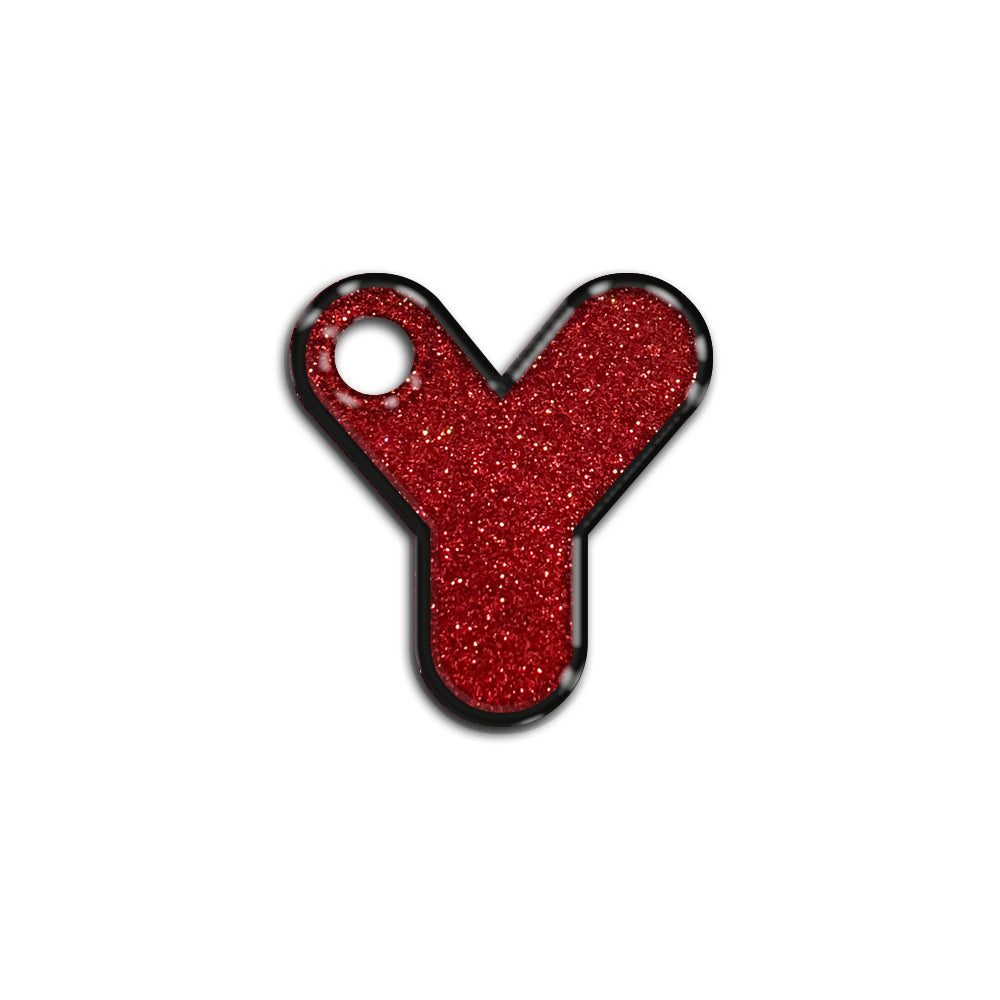 Y Harfi Rounded Red Glitter | İsimlik