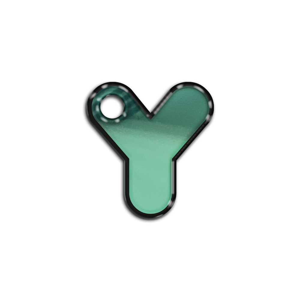 Y Harfi Rounded Su Yeşil Metalik | İsimlik