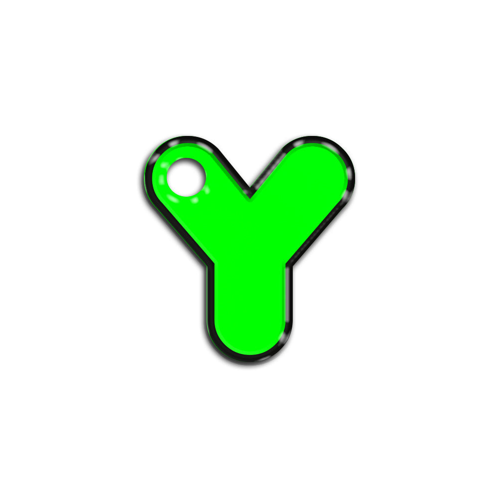 Y Harfi Rounded Yeşil Neon | İsimlik