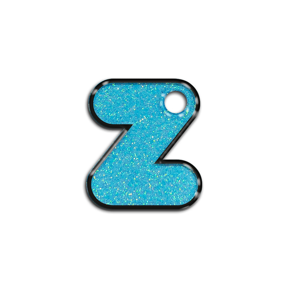 Z Harfi Rounded Açık Mavi Glitter | İsimlik