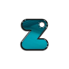 Z Harfi Rounded Mavi Metalik | İsimlik